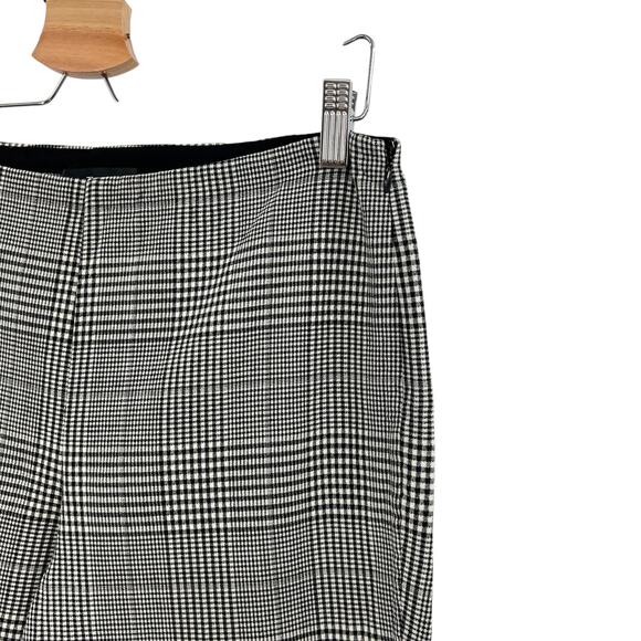 Theory Demitria Df Portland Pants Plaid Houndstooth Wool Black White Size US 8 - Picture 9 of 12